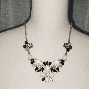 Gold statement necklace w/ ivory and Gold stones